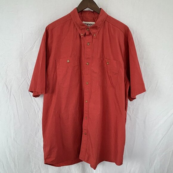 Wrangler Other - Men's 100% Cotton Wrangler Rugged Wear Short Sleeve Button Down Shirt, Size 2X